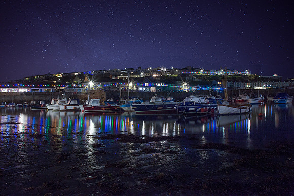 Porthleven harbour lights