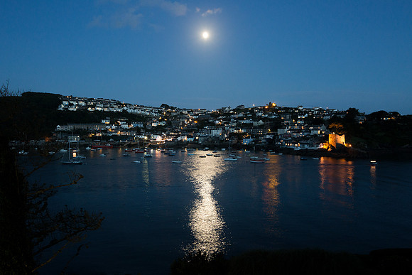 Fowey by moonlight, Cornwall by night